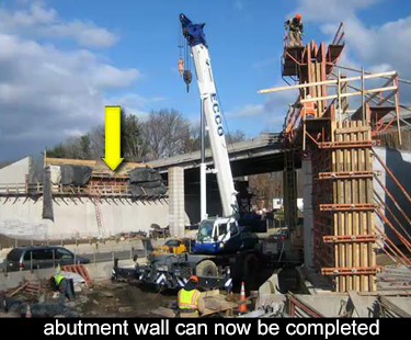 after the steel is removed the abutment can be completed to its full height
